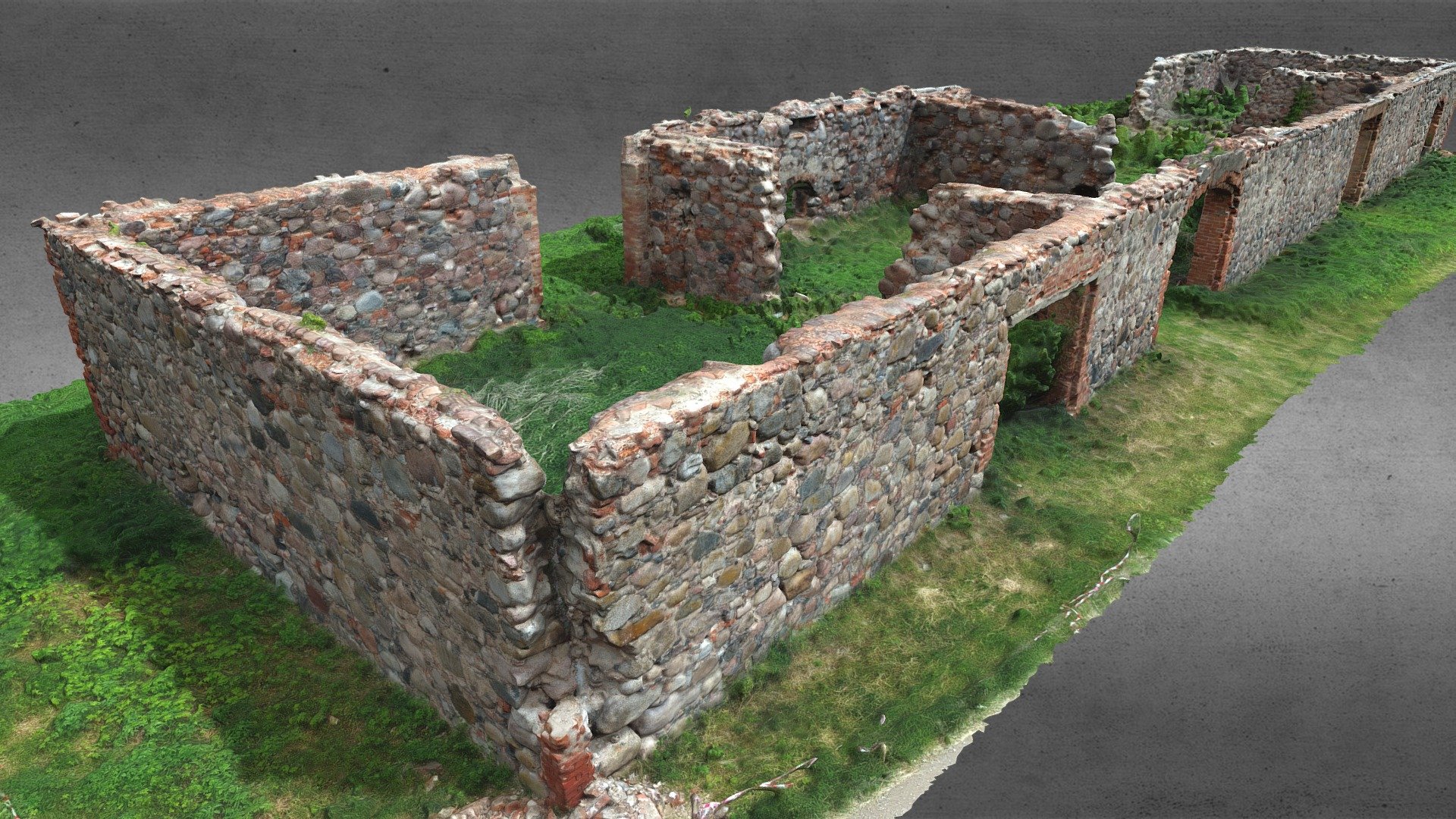 beautiful stone ruins - buy royalty free 3d model urban 3dscans davisandersons f3b6ffc old derelict abandoned latvian countryside overgrown grass bushes trees 3D print model - Mito3D