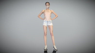 beautiful young woman short shorts 256 - buy royalty free 3d model deep3dstudio 6b7ef1f 3d print model - Mito3D