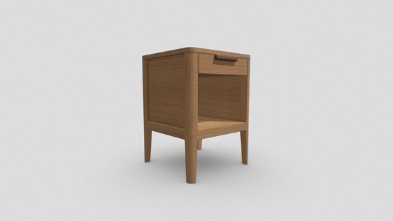 bedside table night stand 40x40x55 - buy royalty free 3d model robertrestupambudi wooden bedside woodworking meuble property furniture table game-ready nightstand endtable game-asset props-assets sidetable architecture home wood interior  3d print model - Mito3D