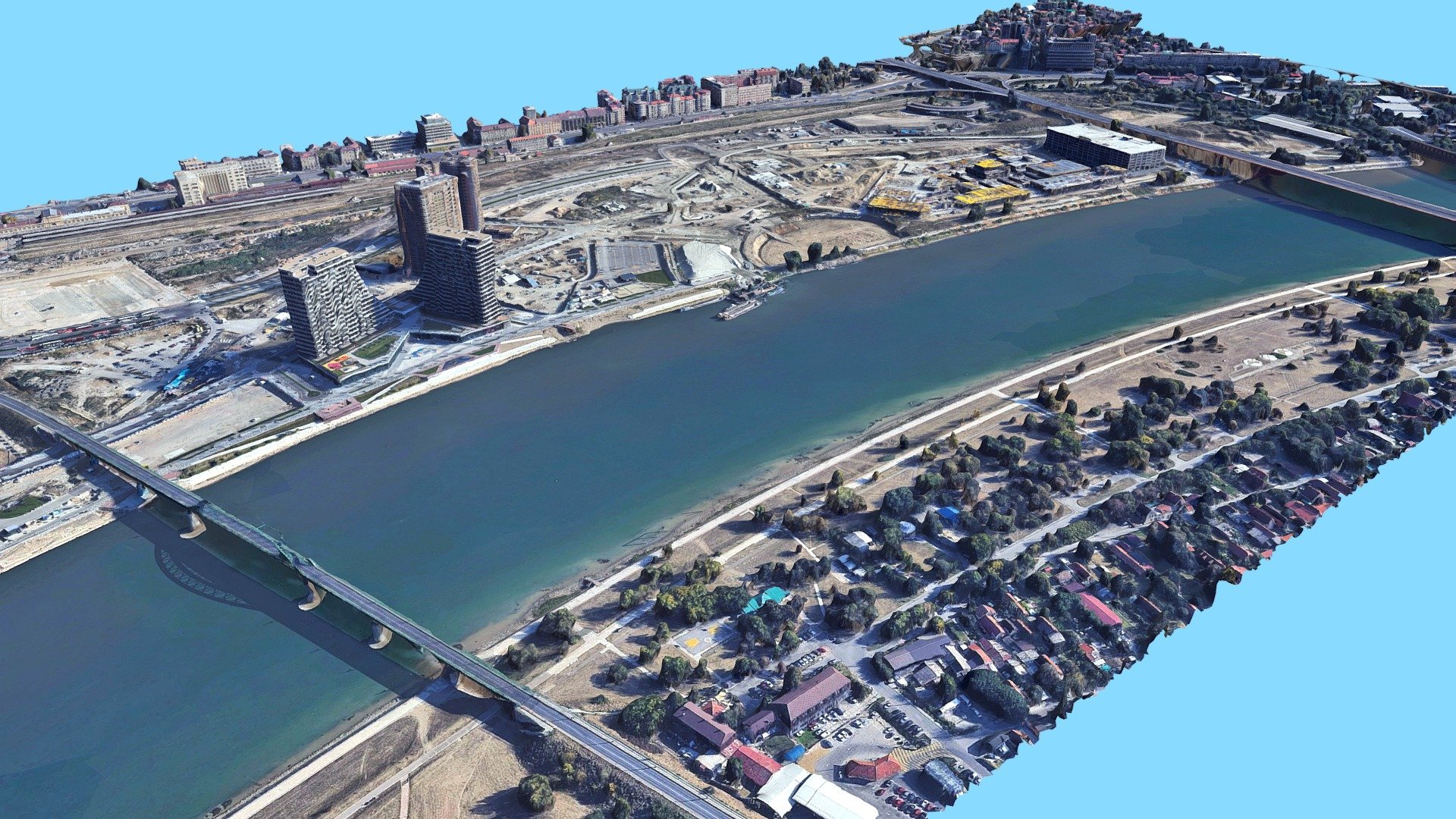 belgrade waterfront - buy royalty free 3d model libanciel project development serbia water cityscape 3D print model - Mito3D