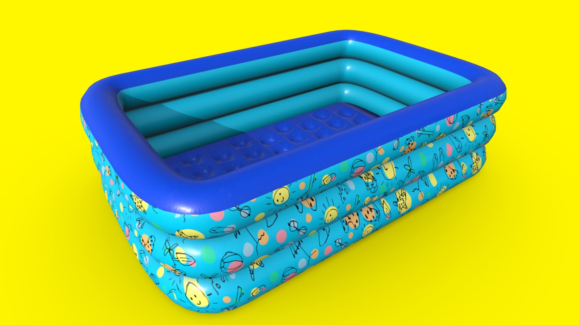 big inflatable swimming pool low-poly - buy royalty free 3d model we3do giovanny b9bfef1 3D print model - Mito3D