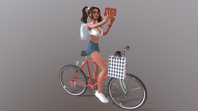 bike girl - buy royalty free 3d model luismi93 1279846 3d print model - Mito3D