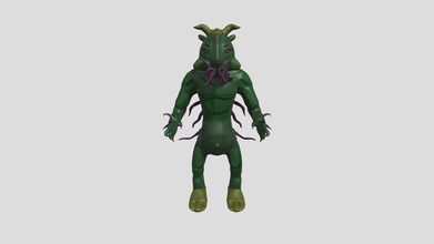 bipedal humanoid sea-monster - download free 3d model jack blundell cgd priestley loli hype cultistwolf d243a52 sea monster using lovecraft&rsquo s cuthulu human body reference my first ever zbrush 3d print model - Mito3D