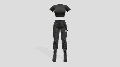 black cargo outfit - buy royalty free 3d model 3dia ce26565 3d print model - Mito3D