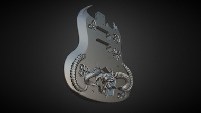 negro cabra guitarra cuerpo comprar realeza gratis 3d modelo estructura arbol Canadá personalizado impresión 3d print model - Mito3D