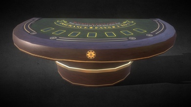 black jack table casino game asset 4 - buy royalty free 3d model rueds d3220dd 3d print model - Mito3D