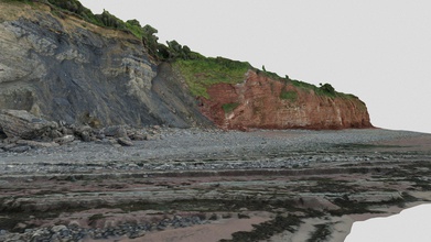 blue anchor cliff profile - download free 3d model south west aerial surveys southwestdrones 26cd707 somerset showing fault change geology example normal younger rocks have been downthrown tectonic forces crust pulled apart sit alongside older angle cliffs shows different geologies fresh rock surfaces red pink sedimentary mudstone whereas grey marl making up bulk exposures lots active mass-movment falls present well some undercutting especially mercia mixture triassic jurassic ages 3d print model - Mito3D