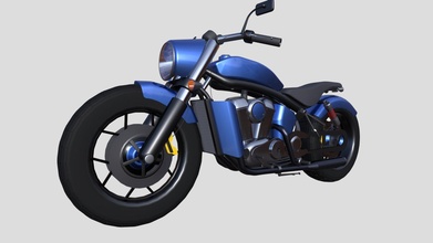 Blau Bobber Motorrad 3d Modell Teddy 0f542aa 3d print model - Mito3D