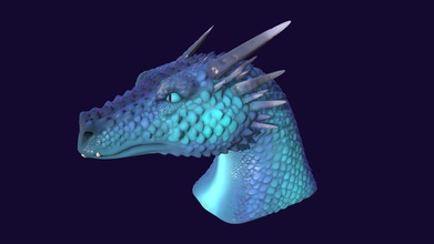 blu testa di drago - scarica gratis 3d modello dgeraci 9de2aeb rapida mudbox pratica la prima volta con tessalation corna che non è venuto fuori bene 3d print model - Mito3D
