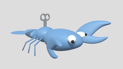 blue wind-up lobster - download free 3d model 321 blender bcf0185 seen &ldquo veggietales take 38&rdquo where&rsquo s god i&rsquo m s-scared &rdquo you my neighbor 3d print model - Mito3D
