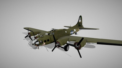 satın royalty free 3d model squir3d 804c664 boeing b-17 süper fortress bombardıman uçağı yüksek detaylı squir takım yarattı - 3d print model - Mito3D