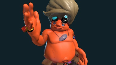 bonk - download free 3d model jobelfrink 75bbef2 legend zelda fanart decided design fashionabe goron jeweler his dream travel world make everybody happy accessories but big hands clunkyness slowing him down believe he&rsquo ll get there he very passionate hard worker 3d print model - Mito3D
