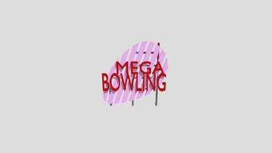 bowling alley sign - download free 3d model oparaskos 831f7d9 psuedo 60s 70s style note blend file uses text nodes so can changed 3d print model - Mito3D