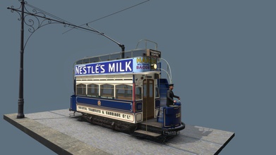 bristol electric tram - nestle version 3d model jezza3d 6a1c24b hi my personal project recreate iconic there no full examples left they were all scrapped burnt 1930s early 40s painstakingly modelled textured many old photos quite few variations over years but represents quiter common 200 + hours maya further 50+ texture substance painter 3d print model - Mito3D