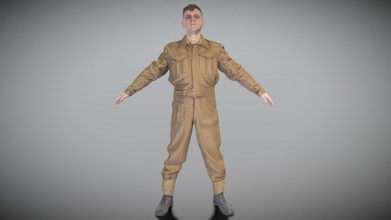 british infantryman character a-pose 297 - buy royalty free 3d model deep3dstudio d7e41d9 3d print model - Mito3D