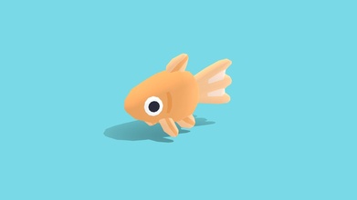 Bläschen Goldfisch schrullig Serie Kaufen Lizenzgebühren frei 3d Modell Omabuarts Studio Fisch niedlich Haustier vr ar Spieleentwickler Lowpoly Tier einfach 3d print model - Mito3D