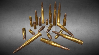 bullet pack - buy royalty free 3d model paoone28 5d9f76a game ready bullets -model manually unwrapped -4k textures 3d print model - Mito3D
