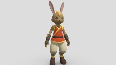 bunny guard fighter - download free 3d model arcnay 100f021 3d print model - Mito3D