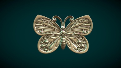 butterfly iii - buy royalty free 3d model skazok 520420b 3d print model - Mito3D