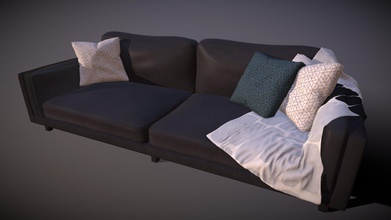 cade leather designer couch - 3d model vonnie df8926d everything created blender my series interior models unique pbr textures alternate options 3d print model - Mito3D