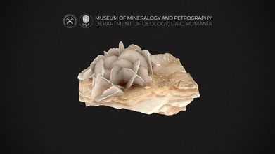 calcite grappe forme lame cristaux 3d modèle musée minéralogie pétrographie uaic 30cf033 3d print model - Mito3D