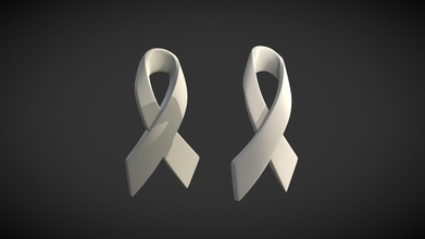 cancer ribbon - buy royalty free 3d model skazok care medicine health 3d print model - Mito3D
