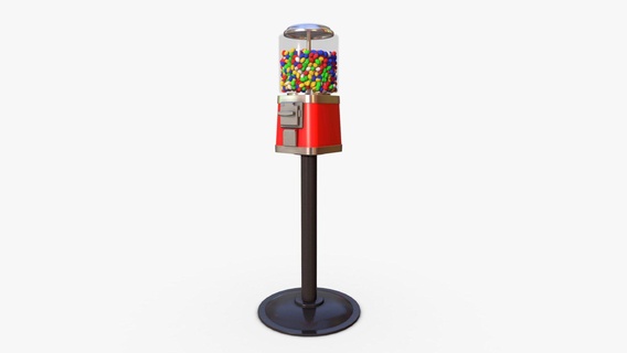 candy machine - buy royalty free 3d model chakkitpp food kid toy coin children vintage retro vending store dispenser sugar playground snack traditional gumball candies chewing shop ball 3d print model - Mito3D