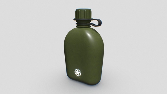 canteen military 12x21x7 - buy royalty free 3d model robertrestupambudi object drink green camping soldier army vintage retro aluminum adventure equipment camp travel outdoor stock metal water jungle liquid hiking inventory gear bottle container plastic war flask 3d print model - Mito3D