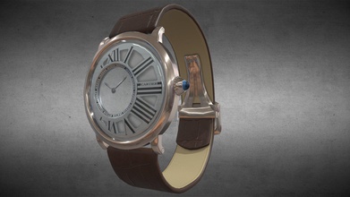 Cartier rotonde misterioso horas mecánico 18kt comprar realeza gratis 3d modelo ar relojes 7331a45 3d print model - Mito3D
