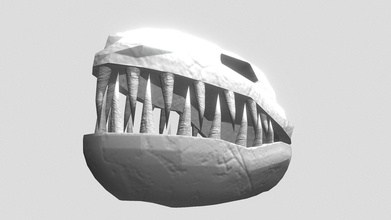 cartoon-Dinosaurier-Schädel - download Kostenlose 3d-Modell rasendan 2fdf3b5 cartoon sylized Schädel aus sand begraben Objekt envoirment 3d print model - Mito3D