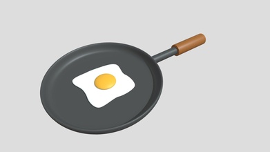 karikatür kızartma tava kızarmış Yumurta satın almak telif Bedava 3d model Philip fırtına xingyun777 Gıda ev halkı kızartmak akşam yemegi pişirmek oyuncular kahvaltı Ocak bulaşıklar 3d print model - Mito3D