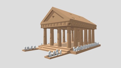 cartoon greek temple parthenon - buy royalty free 3d model xingyun777 aa48f56 3d print model - Mito3D