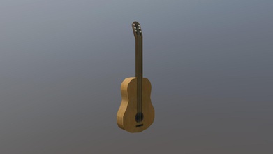 cartoon guitar - 3d model runemarkstudio da1ebbc experimenting cartoonish style handpainted texturing diffuse only 3d print model - Mito3D