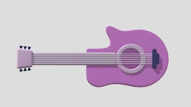 cartoon guitar - buy royalty free 3d model philip storm xingyun777 music instrument playing sound fun string sports acoustic play ukulele hobby song sing ethnic folk electric 3d print model - Mito3D