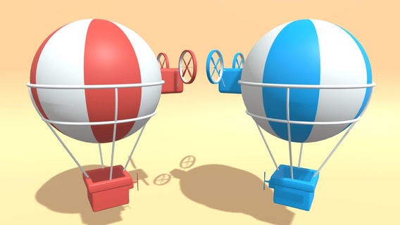 cartoon hot air balloon - buy royalty free 3d model philip storm xingyun777 toon toy airplane basket transport travel icon airship aircraft ballon spor emoji vehicle fly canival eppelin 3d print model - Mito3D