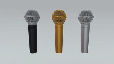 cartoon microphone - buy royalty free 3d model philip storm xingyun777 speaker singer broadcast stage electronics audio mike dynamic public amplifier sing loud announcement condenser address transducer 3d print model - Mito3D