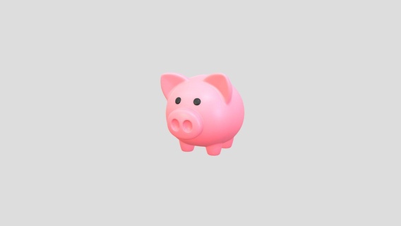 cartoon piggy bank - buy royalty free 3d model objects cartoonobjects object pig toy coin money prop safe saving item pink animal decoration plastic invest 3d print model - Mito3D