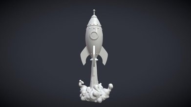 cartoon rocket - buy royalty free 3d model skazok 4713951 3d print model - Mito3D