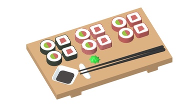 Karikatur Sushi japanisch Lebensmittel einstellen Kaufen Lizenzgebühren frei 3d Modell philip Sturm xingyun777 niedlich Japan Asien Reis asiatisch Gericht schön Verschiedenes Soße 3d print model - Mito3D