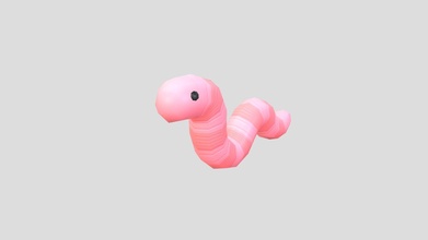 dibujos animados gusano comprar realeza gratis 3d modelo bariacg insecto mascota rosado cebo larva personaje criatura animal 3d print model - Mito3D