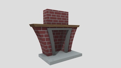 cartoonish fireplace - 3d model trevor walls trevwalls3d 0c21a02 3d print model - Mito3D