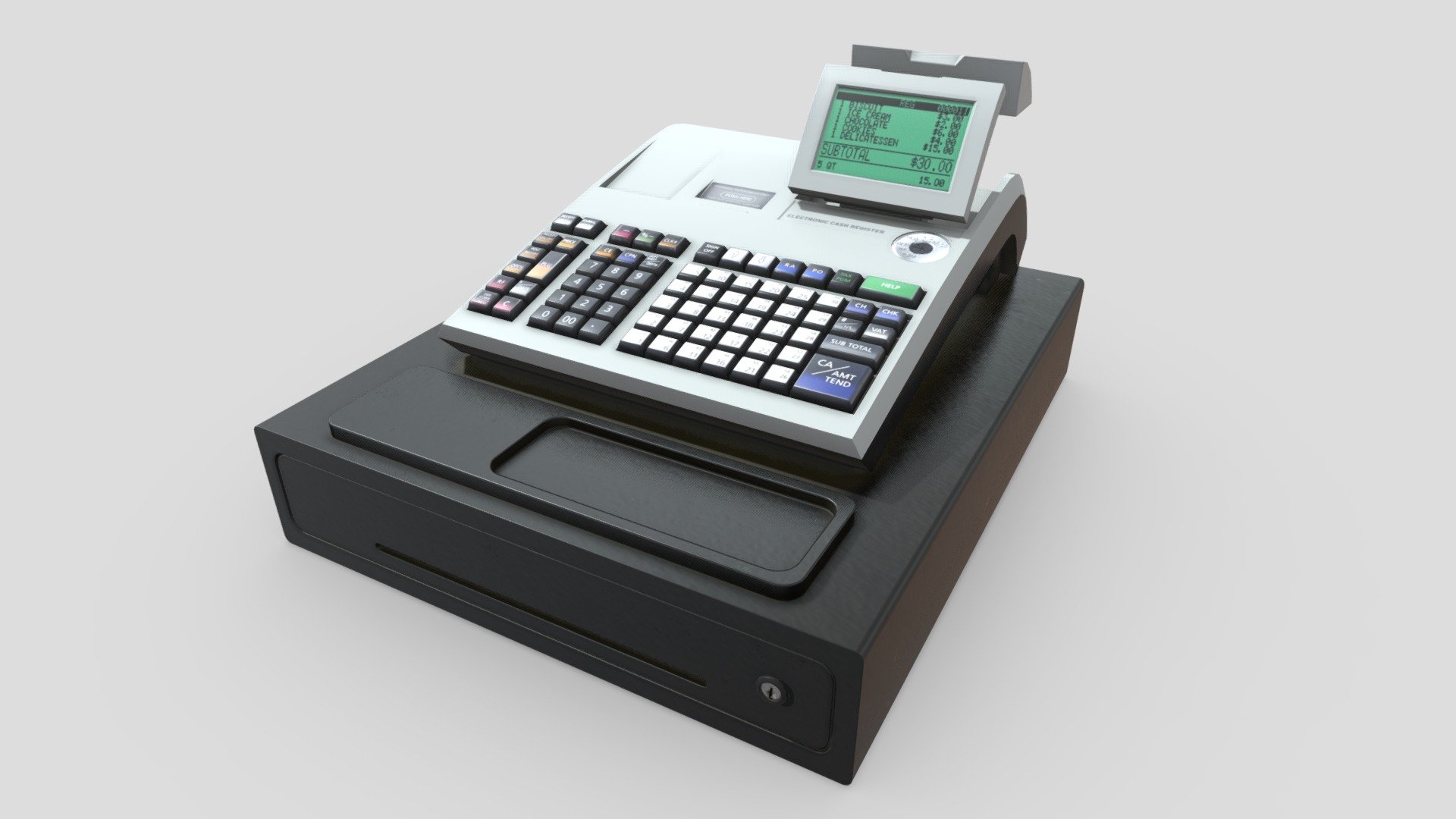 cash register - buy royalty free 3d model chakkitpp coin money point smart store business sale cash pos register shop screen  3D print model - Mito3D