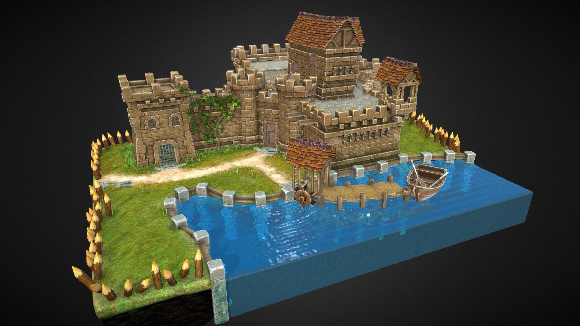 castillo isla 3d modelo habla DMS dfe1288 3D print model - Mito3D