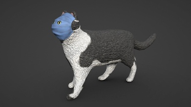 cat wearing mask - 3d model vojtaklemperer b04b42c 3d print model - Mito3D