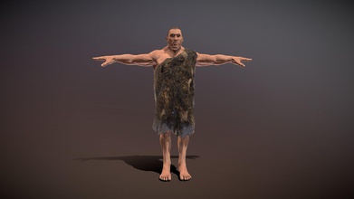 caveman - download free 3d model thunder thunderpwn 1b7f202 stone age man base fuse rug sculpted blender there texture painted made maps materialize not rigged but can easily mixamocom enjoy 3d print model - Mito3D