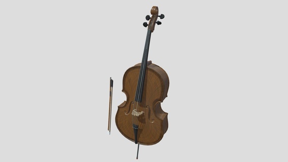 violoncello acquistare royalty gratuito 3d modello 3dlowpoly strumento corda pronto violinista acustico readyforgame gioco struttura lowpoly poli per 3d print model - Mito3D