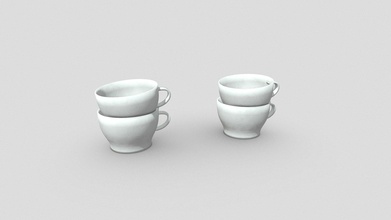 ceramic cup set - buy royalty free 3d model marc sawyer whitewash studio architecture whitewashstudio 03def8a 3d print model - Mito3D