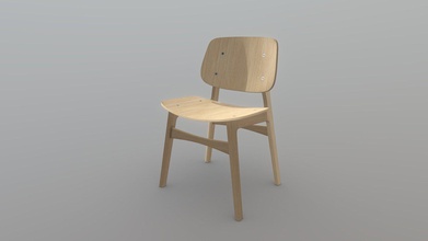 chaise basse résolution - modèle 3d pupoxcu 00a4248 soborg fauteuil low res 3d print model - Mito3D