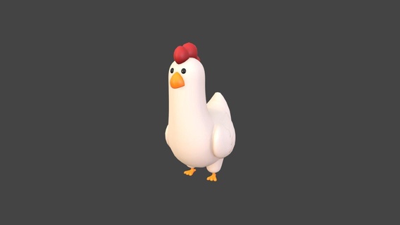 character160 chicken - buy royalty free 3d model balucg body food toon cute little baby bird chick toy animals mascot farm print rooster hen character cartoon animal simple 3d print model - Mito3D