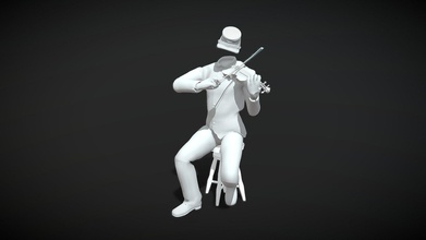 personaje jugando violín 3d modelo Curva estudios 6dc5d7f 3d print model - Mito3D